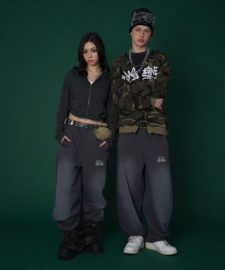 WEGO 【ユニセックス着用ITEM/ウエストゴム】ロゴスウェットパンツ スミクロ