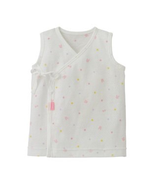 MIKI HOUSE HOT BISCUITS 【50-60cm】 メッシュ素材 ノースリーブ短肌着 ピンク