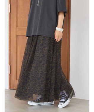 AMERICAN HOLIC チュールギャザースカート Leopard