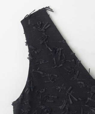 GRACE CONTINENTAL リボンヤーンジレドレス ブラック