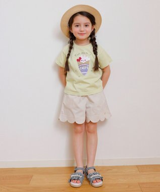 ANY KIDS ミラクルスパンコール 半袖 Tシャツ ライム×クレープ