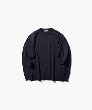 ATON WOOL WASHI | クルーネックセーター - UNISEX NAVY