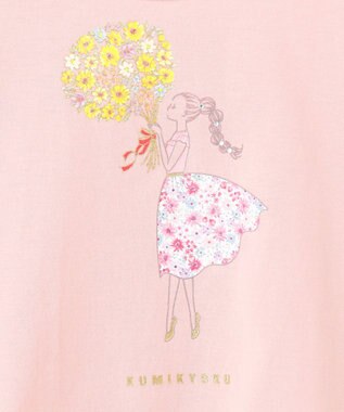 組曲 KIDS 【80-100㎝】ひまわりブーケ Tシャツ ピンク
