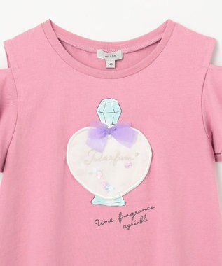 ANY KIDS 接触冷感 しろくま オフショルダー Tシャツ ピンク×パフューム