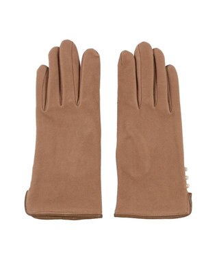 UNBILLION カシュネ cache nez / パールビーズ付きジャージー手袋 ブラウン