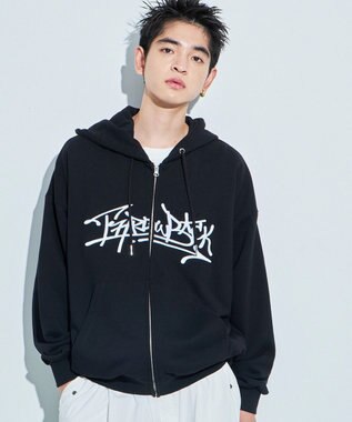 WEGO ワッペンロゴジップパーカー ブラック