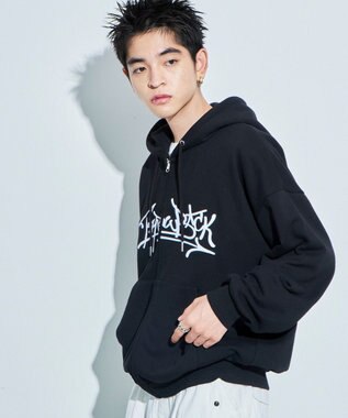 WEGO ワッペンロゴジップパーカー ブラック