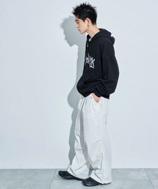 WEGO ワッペンロゴジップパーカー ブラック