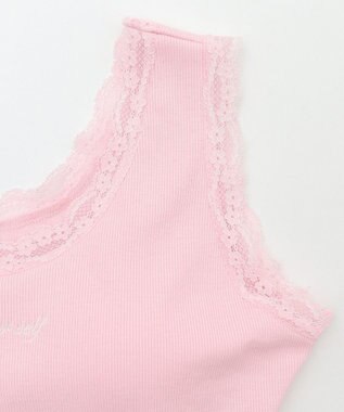 WEGO 【カップ付きインナー】カップインレースタンク ピンク