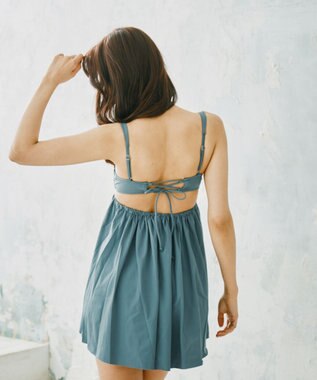 San-ai Resort（三愛水着楽園） 【WEB限定商品】【UPF50＋】ワコール共同開発ノンワイヤーなのにぷっくり美胸を作る【ダブルアップ】　ノンワイヤーAライン水着 M1 M2 L1　　【San-ai Resort（サンアイリゾート）】 グリーン