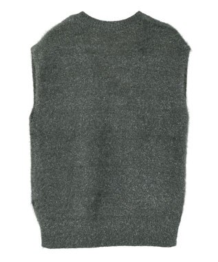 earth music&ecology 【予約】キャットライクヤーンニットベスト チャコールグレー