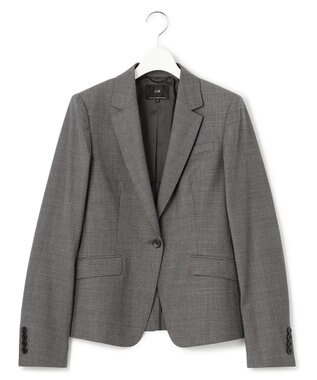 23区 【新色追加/セットアップ対応】ラフィーネウール 一つ釦 ジャケット グレーミニチェック