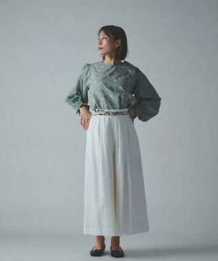 muuc 【手刺繍のような刺繍が美しい】ハイドランジア ブラウス ブルー