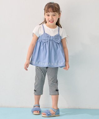 ANY KIDS ひんやりクール ギンガムパンツ ブラック×ギンガム