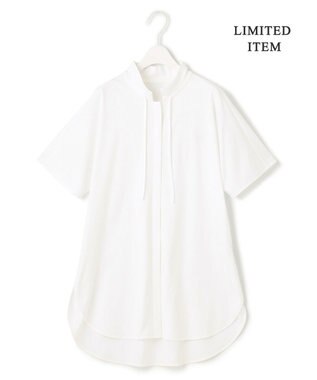 ICB 【WEB限定】ブラウスライクスムース スタンドカラーカットソー オフホワイト系