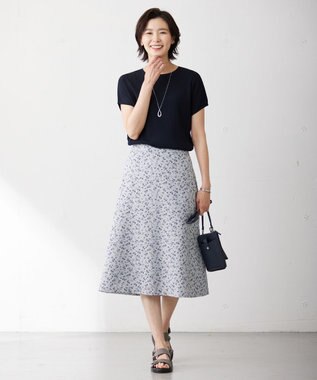 J.PRESS LADIES オーバルドロップ ネックレス シルバー系