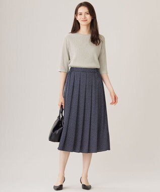 自由区 【セットアップ対応・洗える】サテンアムンゼン スカート ネイビー系