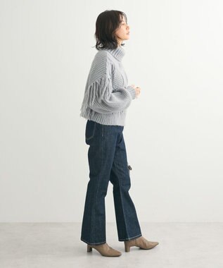 Green Parks ・ｓｗｉｎｇ　ｂｙ　フリンジタートルニット Gray