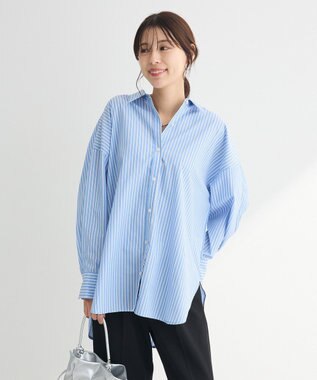 Green Parks イージーケアストライプシャツ Blue