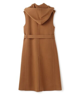 BEIGE， LEMOORE / ウールリバーフード付きロングジレ Caramel