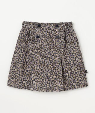 組曲 KIDS 【150-160㎝】モノトーンフラワーコーデュロイ キュロット ブラック系5