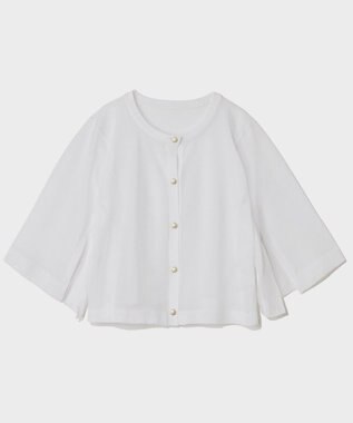 GRACE CONTINENTAL ニットシアーケープカーディガン ホワイト