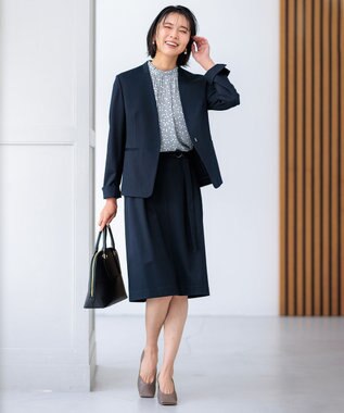 23区 【洗える】ライトバックサテンアムンゼン ハウンドトゥース プリント ブラウス アイボリー系