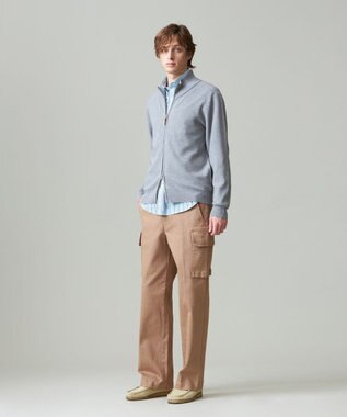 J.PRESS MEN 【ストレッチ性 / イージーケア】【FLEX YARN】フルジップニットカーディガン ライトグレー系