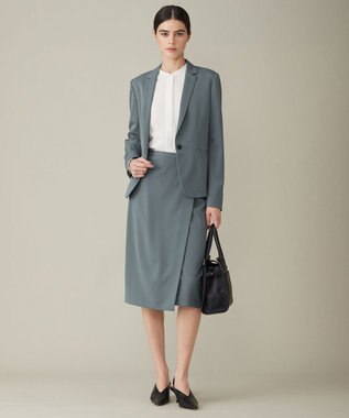 ICB 【WEB限定カラーあり・速乾・洗える】BackSatinAmunzen バンドカラーブラウス ホワイト系