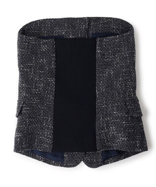 BEIGE， TRIPHANE / バックニットツイードビスチェ Navy Mix