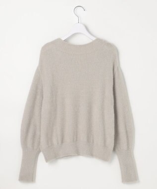 ANY SIS 【2SET】フェザー ニット × フロッキー スカート ライトグレー×ブラック