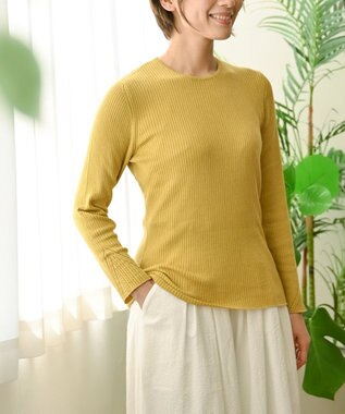 muuc 〈高品質シルク＆スーピマ超長綿〉〈洗えるニット〉〈通年着られる〉袖口模様編み プルオーバー