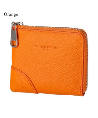 tsumori chisato CARRY ラックスtcネーム 2つ折り財布 L字ファスナー ミニ財布 オレンジ