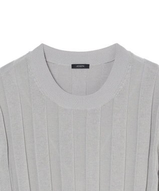 JOSEPH 【WEB&OUTLET限定・洗える】コットンシルクリブ　ラウンドネックニットティー Light grey