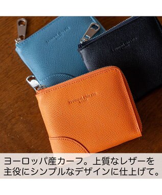 tsumori chisato CARRY ラックスtcネーム 2つ折り財布 L字ファスナー ミニ財布 オレンジ