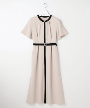 ANY SIS L バイカラー ワンピース ベージュ×ブラック