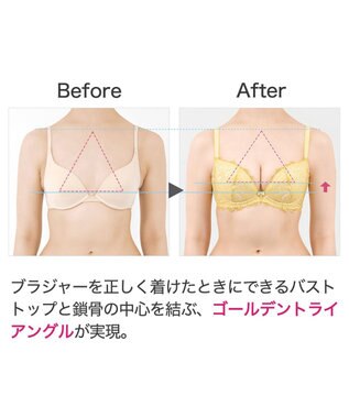 BRADELIS New York 【BRADELIS New York】ナオミステップ2ブラ23S2 バストを寄せて丸い女性らしい谷間をつくる補正ブラ イエロー