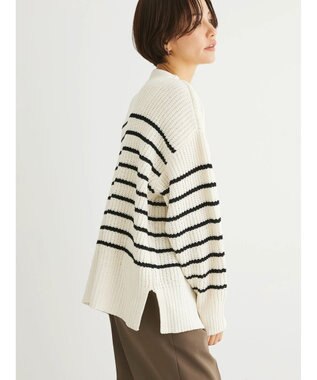 Green Parks ｍｏｋｏモール畦編みモックネックプルオーバー Border