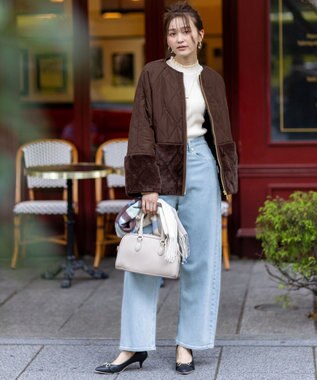 ANY SIS L 【美Denimシリーズ】セミカーブワイド デニム ブリーチインディゴ