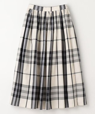 ANY 【ウエストゴム】タックギャザースカート ブラックチェック