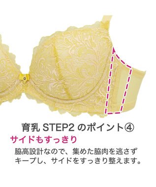 BRADELIS New York 【BRADELIS New York】ナオミステップ2ブラ23S2 バストを寄せて丸い女性らしい谷間をつくる補正ブラ イエロー