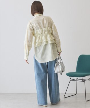 AMERICAN HOLIC 【2点セット・イージーケア】ビスチェ＋シャツ Stripe Yellow