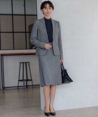 23区 S 【吸水速乾/UVケア/防シワ性】バックサテンアムンゼン ボウタイ付き 2WAY ブラウス ネイビー系