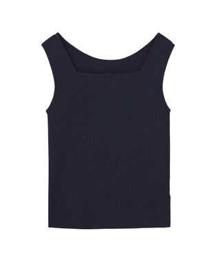 YECCA VECCA 2wayスクエアノースリーブニット Navy