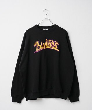 WEGO ヘビーウエイト刺繍グラフィックプルオーバー ブラック