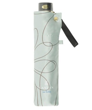 MOONBAT 【新色追加】ランバン オン ブルー 折りたたみ傘 フラワー柄サテンジャガードプリント 簡単開閉 ミントグリーン