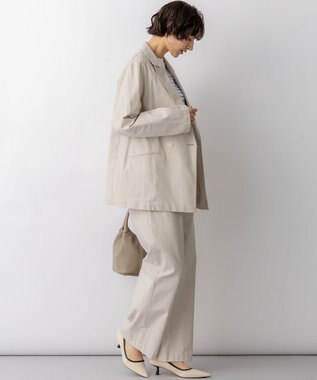 23区 L 【先行予約】スラブツイルストレッチ オーバーサイズ ダブルジャケット ベージュ系