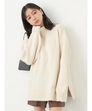 earth music&ecology ＦＬＵＦＦＹハイネックチュニック Ivory