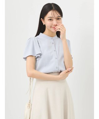 earth music&ecology ラッフルブラウス Light Gray