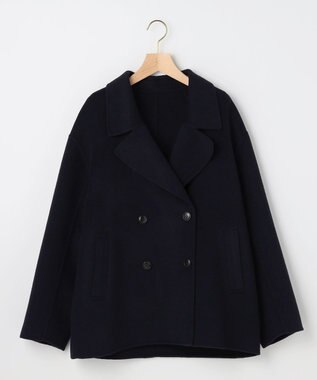 組曲 S ダブルブレストリバー コート ネイビー系